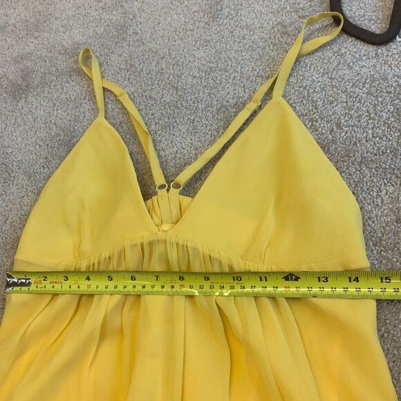 ALICE + Olivia yellow silk SL top Sz L - Picture 7 of 8